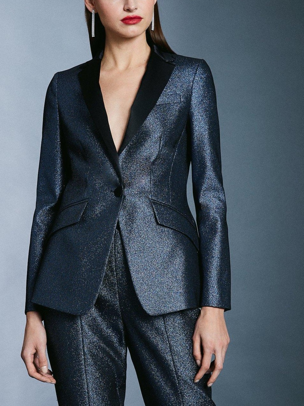 Emporio Armani Metallic Tuxedo Style Blazer
